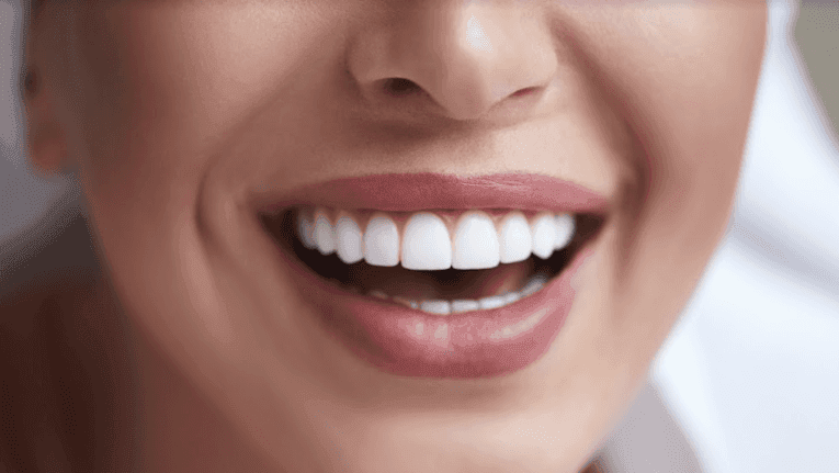 Close up of person with veneers in Fredericksburg, VA